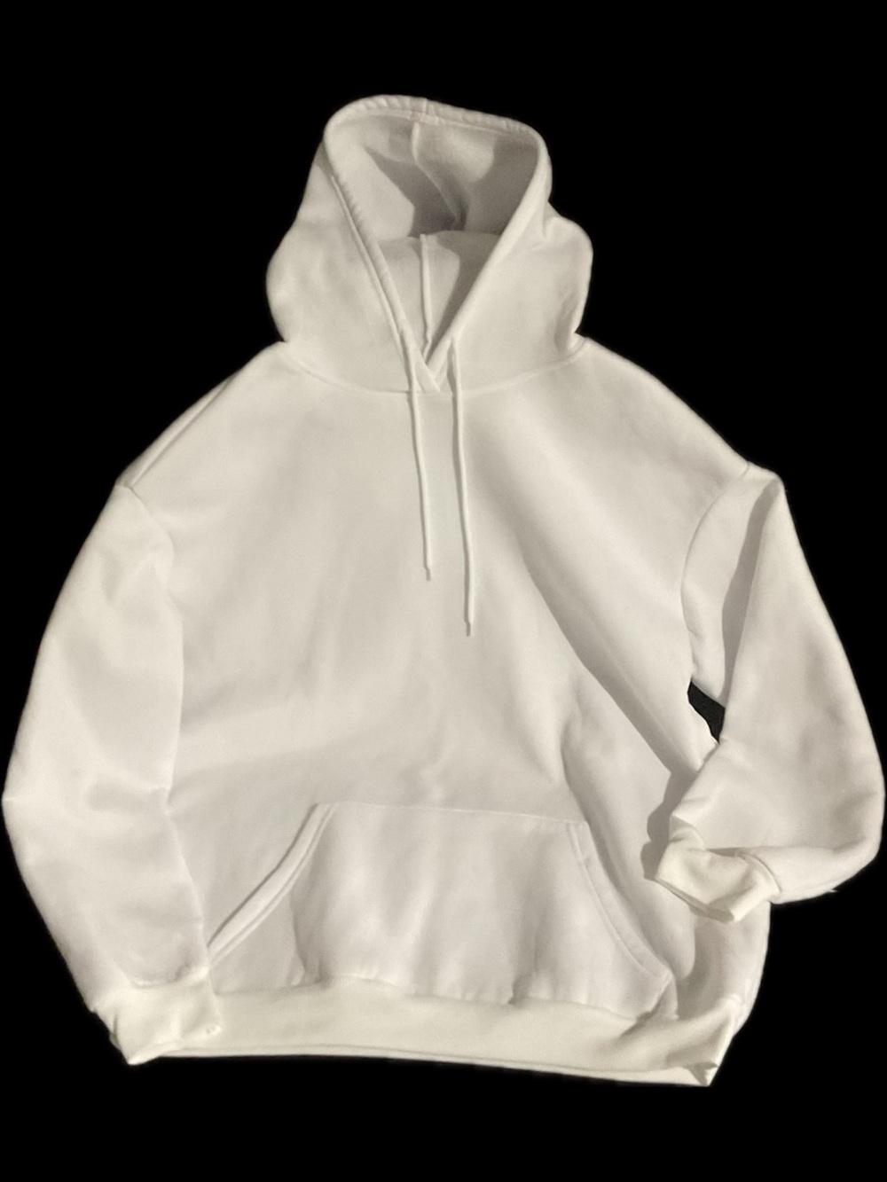 Women's White Pullover Hoodie with Kangaroo Pocket